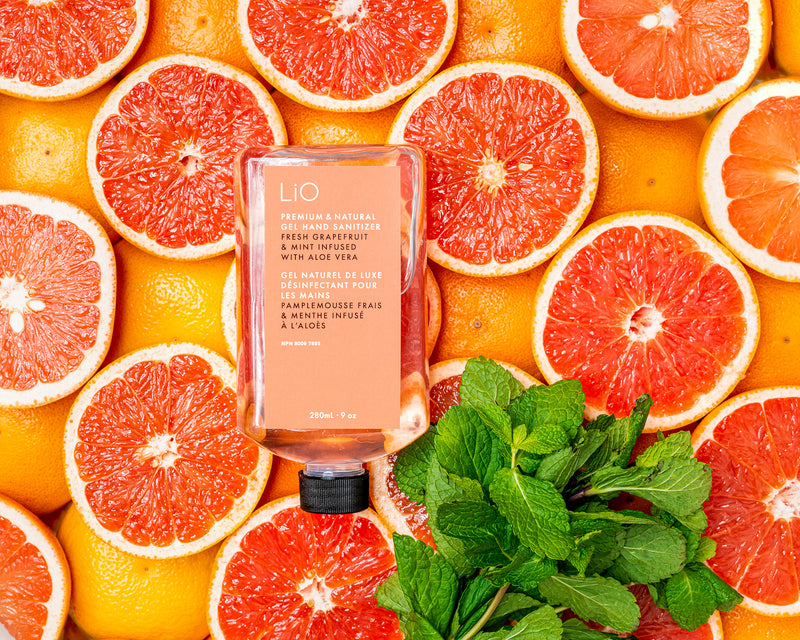 LiO Fresh grapefruit and mint scented gel hand sanitizer